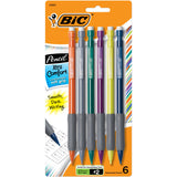 BIC Xtra Comfort Mechanical Pencils with Erasers, Medium Point (0.7mm), 6Count Pack, Bulk Mechanical Pencils for School or Offi