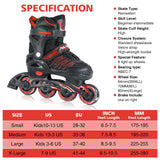 ITurnGlow Adjustable Inline Skates for Kids and Adults, Roller Skates with Featuring All Illuminating Wheels, for Girls and Boys