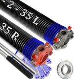 Garage Door Torsion Spring Set, Pair of 2 Electrophoresis Coated Garage Door Spring Replacement with 2 Non-Slip Winding Bars and