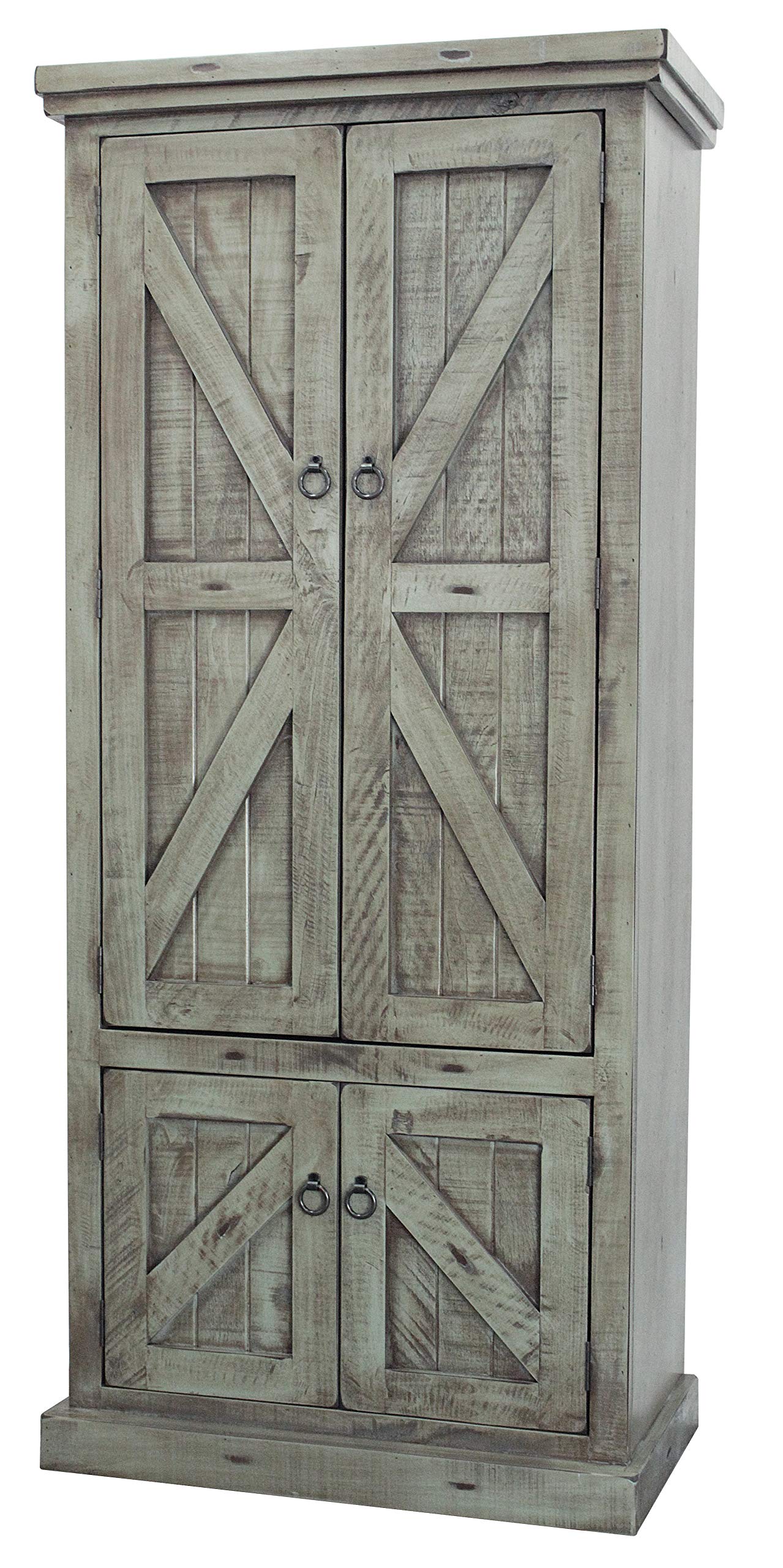 American Heartland Rustic Double Door Pantry, Rustic Light Blue