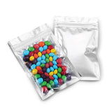 Mylar Bags with Ziplock 4 x 6 | 100 Bags | Sealable Heat Seal Bags for Candy and Food Packaging, Medications and Vitamins | Plas