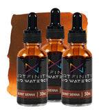 Artfinity Liquid Watercolor Paint 30 ml Bottle - 3 Pack, Burnt Sienna - Vibrant Dye-Based Liquid Watercolor w/Glass Pipette, Fas