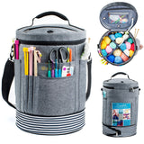 MYBAGZING Expandable Crochet Yarn Storage Organizer - Knitting Bag with Zipper Closure, Ideal Gift