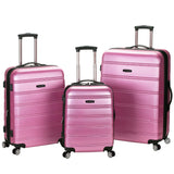 Rockland Melbourne Hardside Expandable Spinner Wheel Luggage, Pink, 3Piece Set (20/24/28)