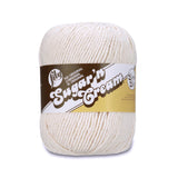 Lily Sugar N Cream Super Size Solid Yarn, 4oz, Gauge 4 Medium, 100% Cotton Ecru Machine Wash & Dry