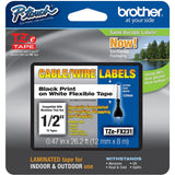 Brother TZEFX231CS P-Touch 1/2 Black print on White Flexible Industrial Tape (12 mm x 8 m)