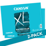 Canson XL Series Watercolor Textured Paper Pad for Paint, Pencil, Ink, Charcoal, Pastel, and Acrylic, Fold Over, 140 Pound,, 11 