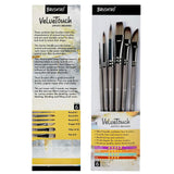 Brushtro Velvetouch Artist Brushes | Set Of 6 | Gouache, Acrylics, Watercolor, And Oil Painting | Synthetic Bristles, Round, Fil