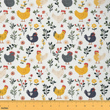 Feelyou Cartoon Chicken Fabric by The Yard Kids 2 Yard Kids Cute Farm Chicken Upholstery Fabric for Chairs Teens Boys Girls Rust