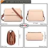 Adisa Women Girls Dual Cross Body Sling Bag (Sl5158-Cre),Off White,,B0F6ZQ3PCY