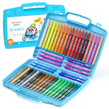 Shuttle Art 48 Colors Gel Crayons for Toddlers, Non-Toxic Crayons Set with 1 Brush and Foldable Case for Kids Children Coloring,