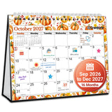 CRANBURY 8x6 Standing Desk Calendar 2027, Seasonal Designs with Stickers
