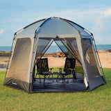 KingCamp Screen Tent, Camping Tent for 6-8 Person 12' x 12' Portable Screen House Room with Detachable Sunshade for Camping, Gar