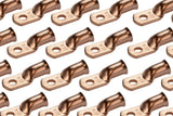 TEMCo 25 Pack Bare Copper Welding Battery Cable Ends, Lugs Terminal 1 AWG 1/4 Hole (6 AWG to 1/0 AWG Options Available)