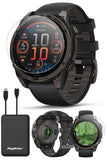 PlayBetter Garmin Fenix 8 AMOLED Sapphire (47mm, Carbon Gray DLC Titanium) Multisport GPS Smartwatch Bundle - 1.4Touchscreen