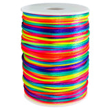 FQTANJU Rainbow Colors 2mm x 100 Yards Satin Nylon Trim Cord, Rattail, Chinese Knot, Kumihimo, Premium Quality