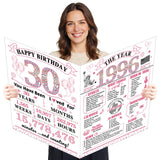 Uiorgui Large 30th Birthday Cards for Women, Happy 30th Birthday Greeting Card with Envelope Jumbo 1996 Thirty Guest Book Funny 