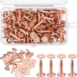 Ripeng 200 Pcs Size 9 5/8 Inch Copper Rivets and Burrs Washers Leather Fastener Kit for DIY Craft Belts Wallets Collars Handbags