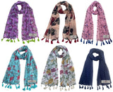 Fusfus WomenS Printed Chiffon Scarves And Stoles, Free Size(Multicolour, Fs851) Pack Of 6 (Multicolor2)