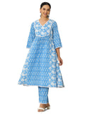 Libas Women'S Pure Cotton Kurta Sets (400144O_Blue_M)