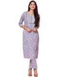 Toplot Women'S Cotton Blend Printed Kurti With Pant (Kurti-Pant-5060-Grey-L),Grey,,B0BR1D2N4K