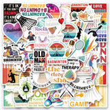 Kittyanie A Pack Of 65 Vinyl Stickers Featuring Badminton Aesthetics, Perfect For Adding A Cool And Colorful Touch To Your Scrap