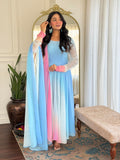 Gosriki Women'S Georgette Anarkali Solid Kurta With Pant & Dupatta (Sade Sky-Vks02-Gs_L_Sky Blue_Large),Sky Blue,,B0F54FN5WH