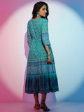 Libas Women'S Cotton Fit And Flare Midi Dress (58169_Green Green L