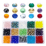 chengmu 8mm Rondelle Glass Beads for Jewelry Making, Faceted Briolette Crystal Spacer Beads for Bracelets Necklaces Earring, 495