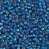 Miyuki Round Seed Beads Size 8/0 22 Grams Silver Lined Capri Blue AB 81025