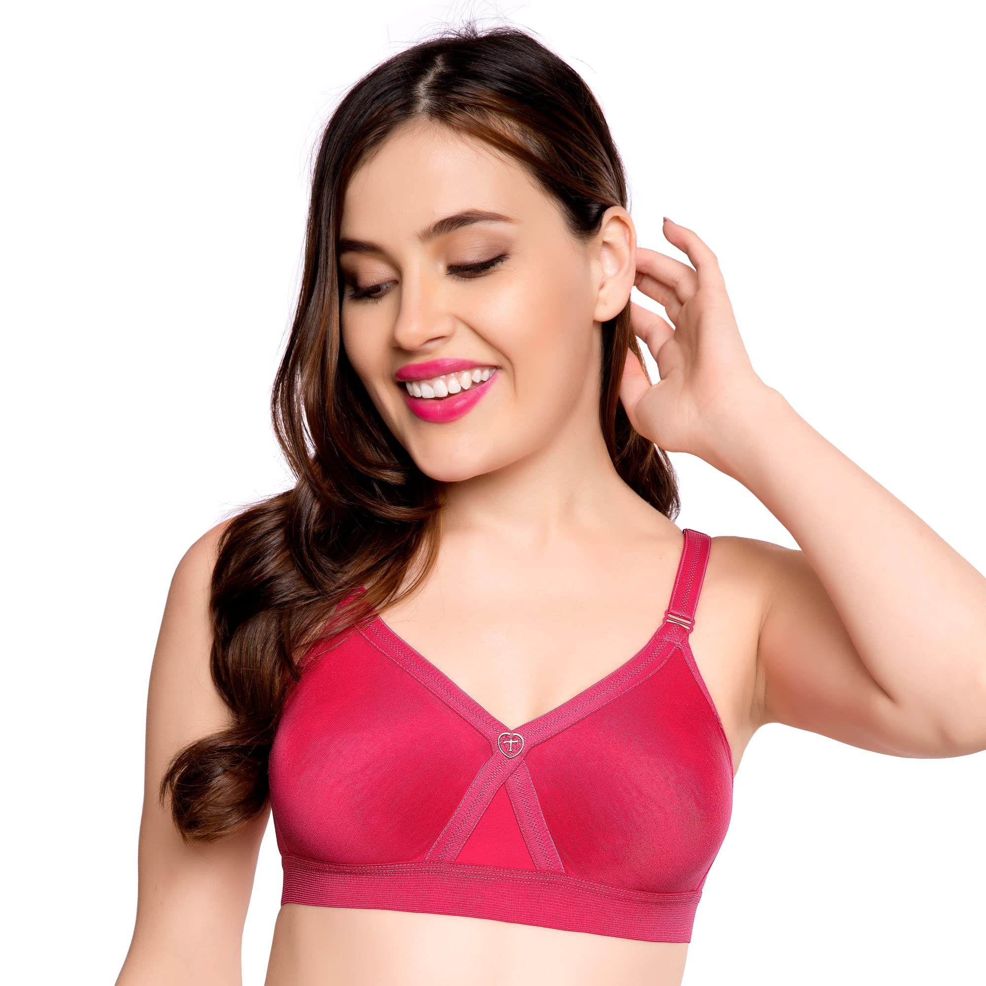 Trylo Women'S Non-Wired Bra (Alpa_Rasberry_40E),Rasberry,40,B07YNYDNQG