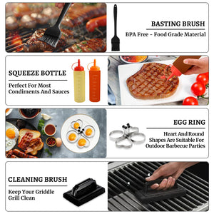 Griddle Accessories Kit, 29PCS for Blackstone Flat Top Grill Accessories Set for Camp Chef, Grilling Utensils Set with Spatulas,