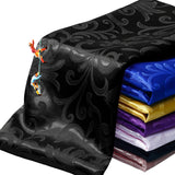 Manyshofu Jacquard Satin Fabric by The Yard - 60 Inch Wide, Shiny Brocade Black Fabric Smooth & Floral Damask Fabric for DIY Dec