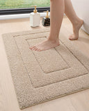 DEXI Bathroom Rug Set 4 Piece 32x20, Non Slip Washable Bath Mat for Shower Floor, Absorbent Soft Bathmat with Rubber Backing, Qu