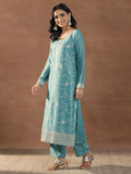 Libas Women'S Silk Blend Kurta Set (49514_Blue_Xxl)