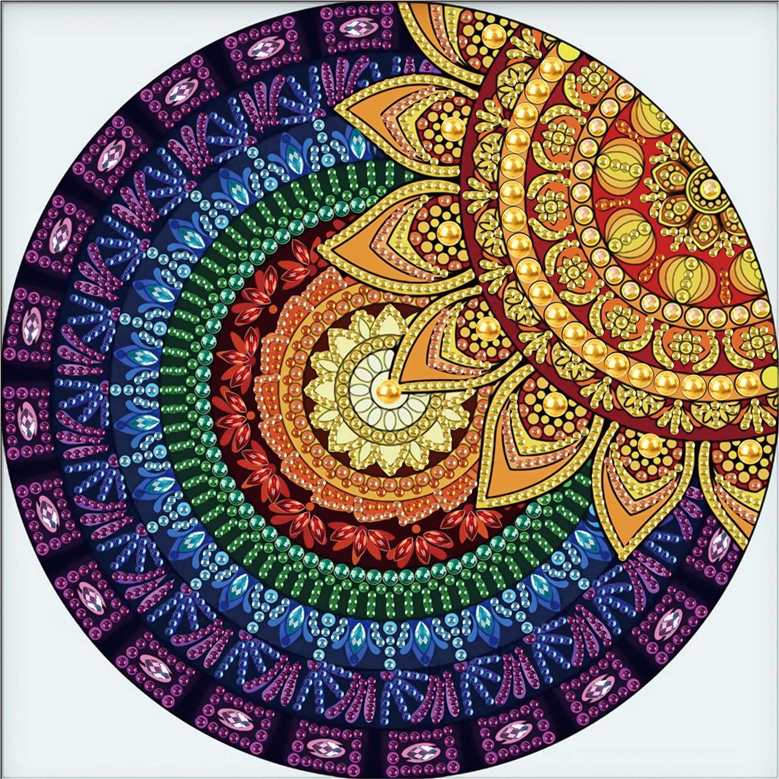 MVVMTOP Diamond Art Painting Kit, DIY Mandala 5D Special Shape Crystal Diamond Partial Diamond Art Painting Mosaic Making Craft,