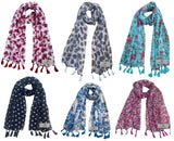 Fusfus WomenS Printed Chiffon Scarves And Stoles, Free Size(Multicolour, Fs2302) Pack Of 6 (Multicolor2)