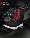 BORLENI Motorcycle Riding Shoes Road Street Motocross Protective Boots for Men, Casual Breathable Powersports Shoes Black
