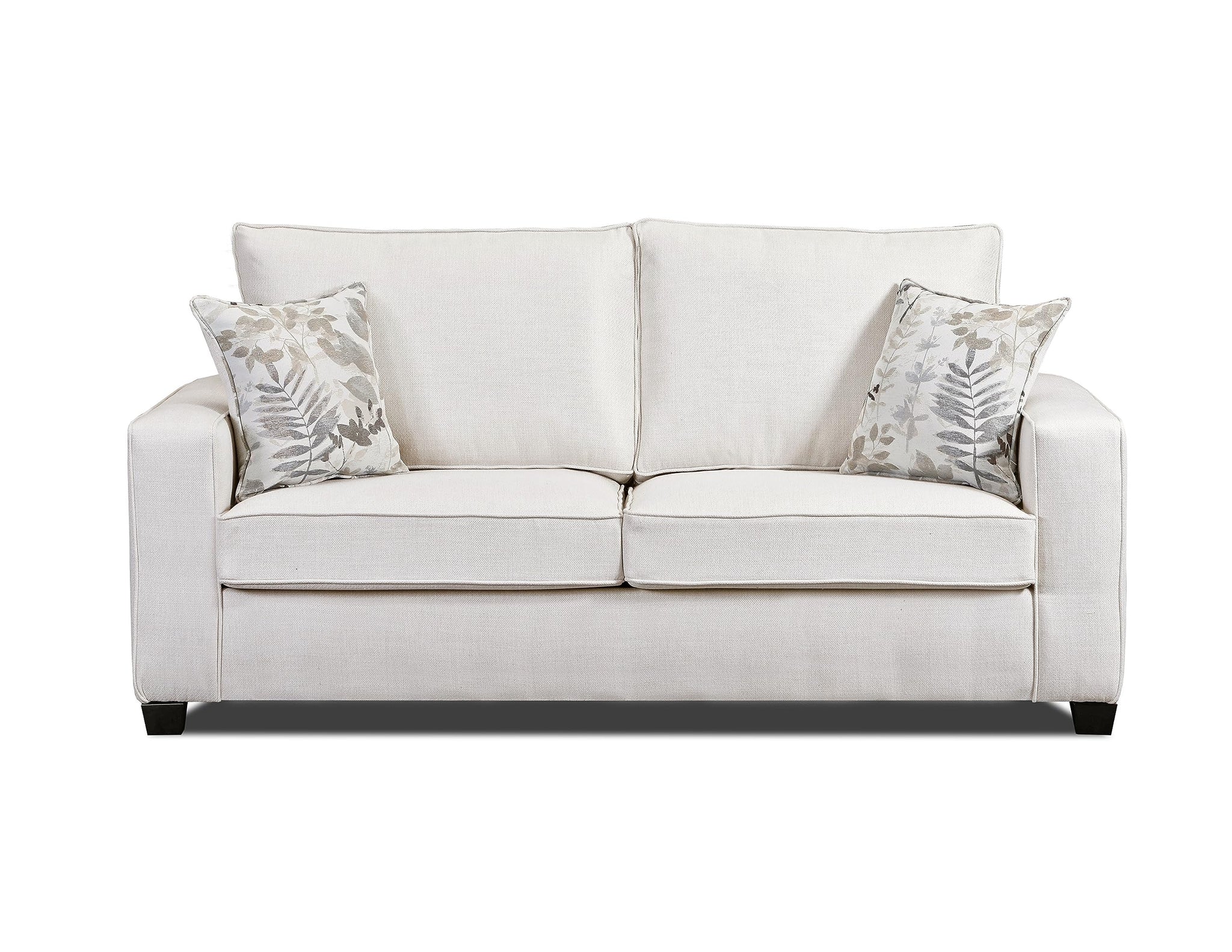 American Furniture Classics Relay Linen Sleeper With Two Throw Pillows Sofas, Soft Washed Cream Tweed