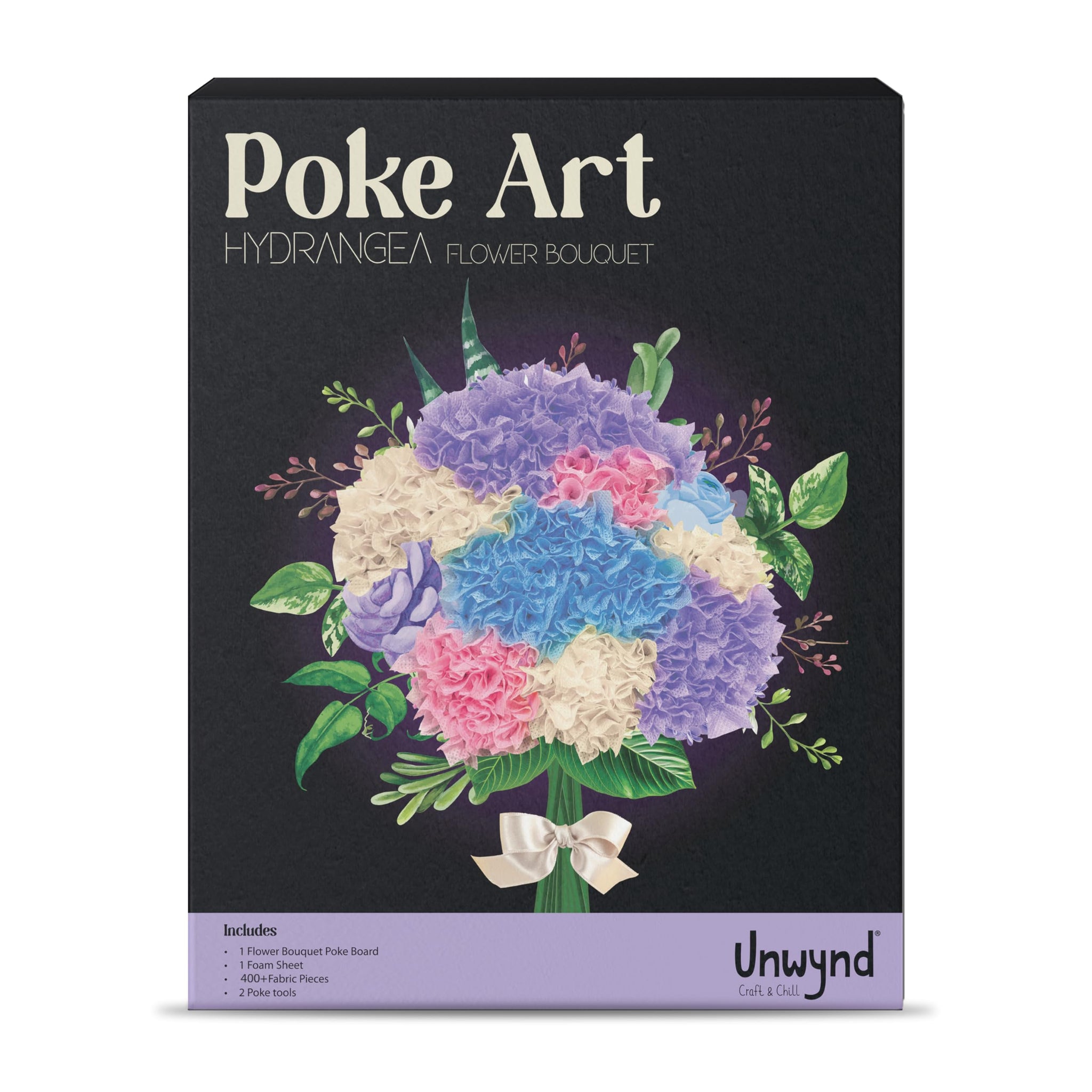 Poke Art Hydrangea Flower Bouquet, Mess-Free Sewing Fabric Arts & Crafts for Adults, Needlepoint Teen Craft Kit,Birthday Gifts f