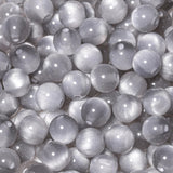 NITOPUPU 100Pcs 8mm Gray Cat Eye Beads with Glitter Powder Round Resin Beads for Jewelry Making DIY Bracelets Necklace Earring