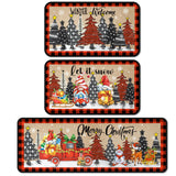 SATINIOR 3 Pcs Christmas Kitchen Rugs and Mats Set Winter Gnome Kitchen Floor Mat Non Slip Let It Snow Door Mats Farmhouse Washa