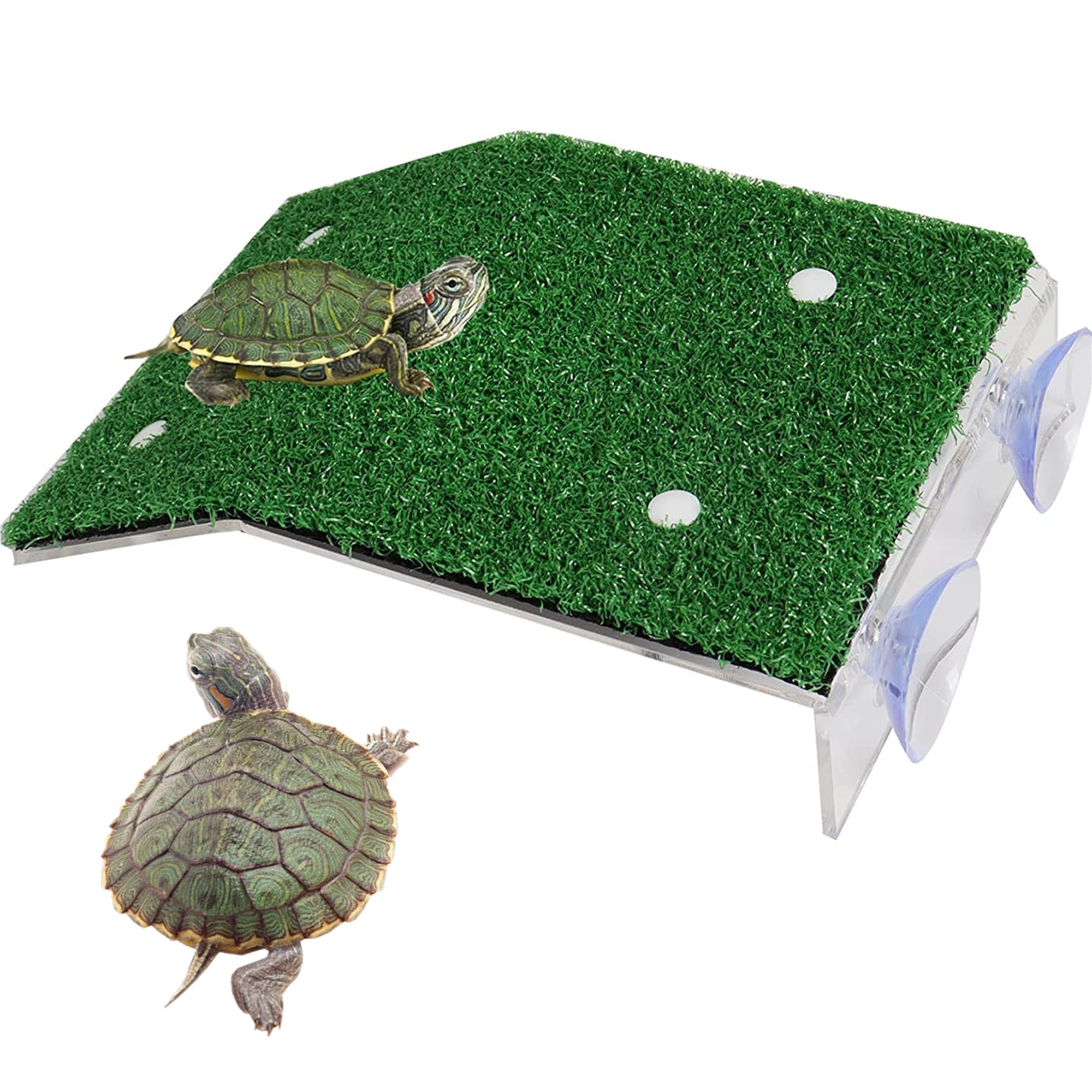 Alfyng Lawn Turtle Basking Platform, Tortoise Ramp Reptile Ladder Resting Terrace Fish Tank Aquarium Turtle Dock Floating Dcor F