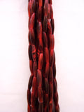 Genuine Natural Bone or Horn Handmade Hairpipe Beads (1-inch / 100 Pieces) (Red)