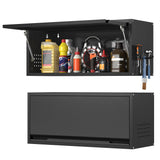 Coolsun Garage Wall Cabinet, 26 H Metal Wall Cabinet with Lockable Doors and Adjustable Shelf, Wall Mounted Metal Storage Cabine