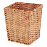 mDesign Small Woven Basket Trash Can Wastebasket Square Garbage Container Bin for Bathrooms, Kitchens, Home Offices, Craft, La