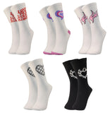 Trazo WomenS Calf Length Designer Printed Multicolor, MultiPurpose Socks | Socks For Women (Pack Of 5)