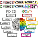 Outus 22 Pieces Classroom Bulletin Board Decor Growth Mindset Posters Banners Teacher Educational Poster Positive Sayings Accent
