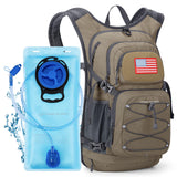 Maelstrom Hydration Hiking Backpack with 2L/3L Water Bladder, High Flow Bite Valve Camping Daypack Lightweight (4.Khaki, 3L Blad