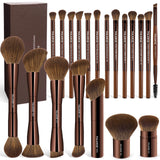 MAANGE 20 Pcs Makeup Brushes with Gift Box, Double-End Multi-functional Makeup Brushes for Blending Liquid Powder Concealer Crea